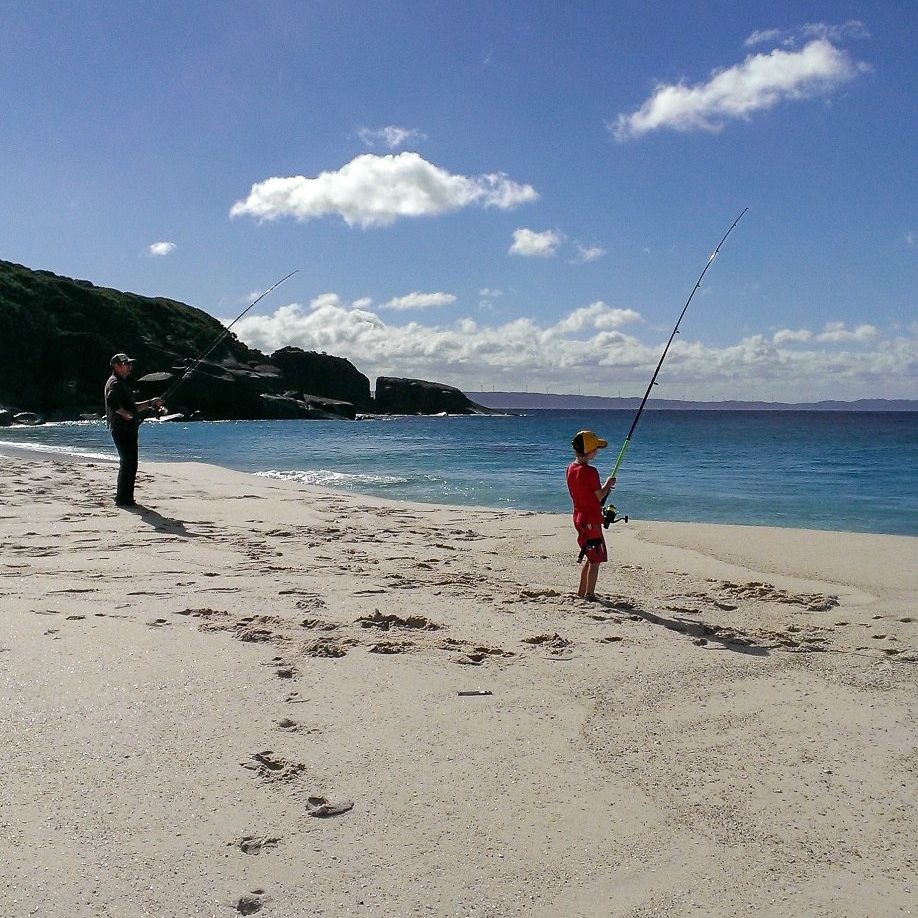 Fishing for salmon at Shelley Beach